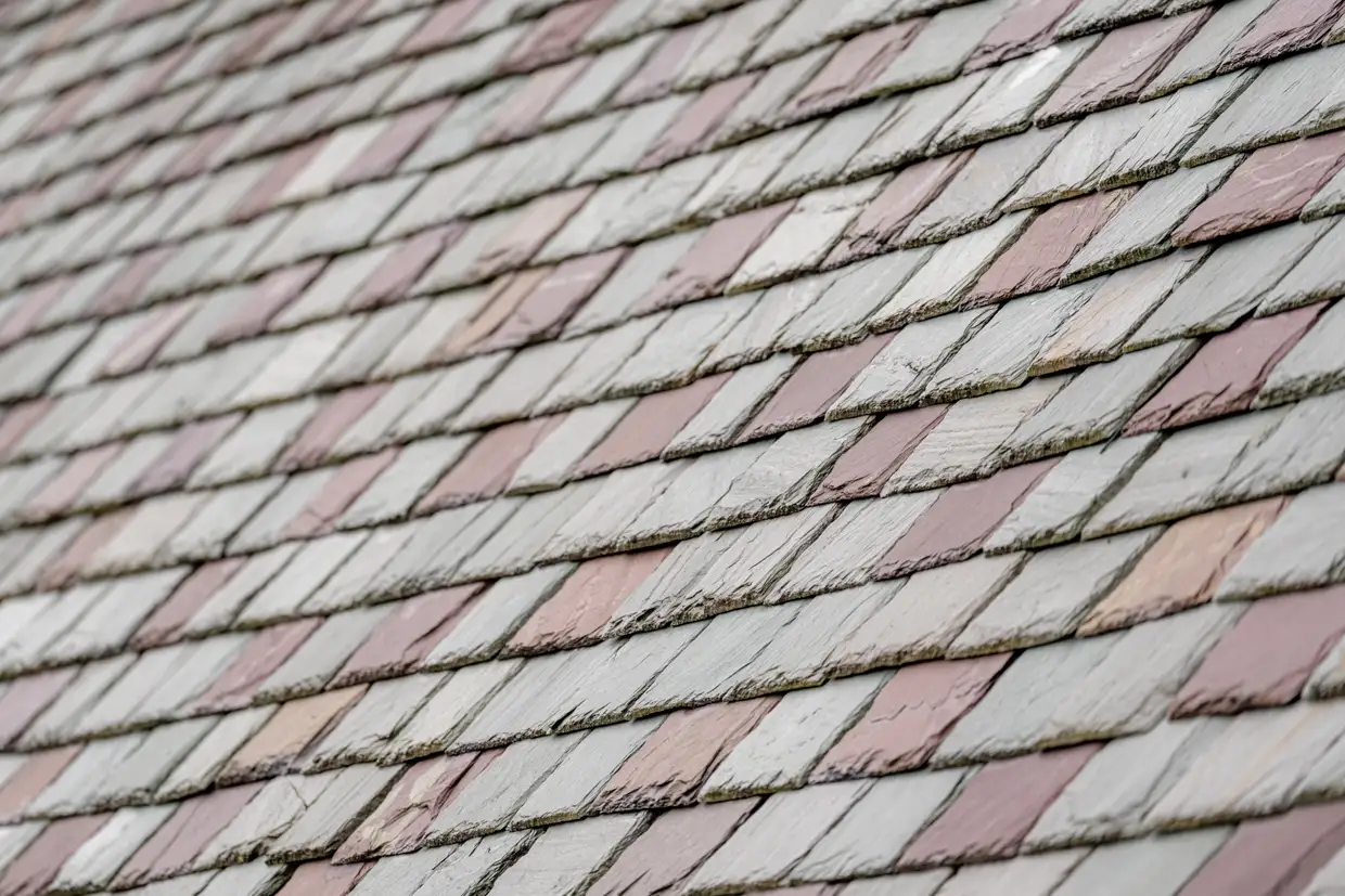 Natural slate re-cover by NC Roofing Services — Period property · Matched coursing
